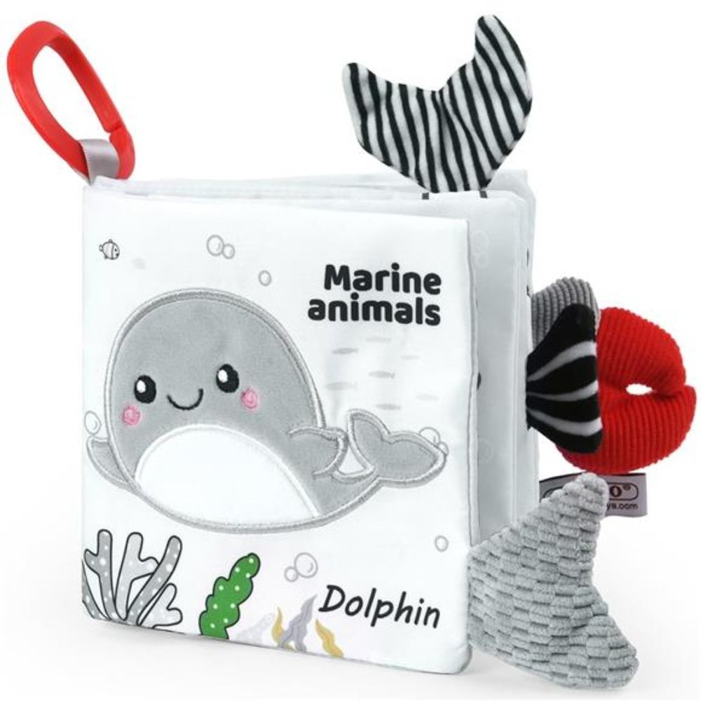 Cloth Baby Books 0-6 Months, 3D Black and White High Contrast, Washable